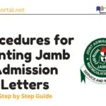 Procedures for Printing Jamb admission letters