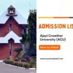 Ajayi Crowther University (ACU) Admission list