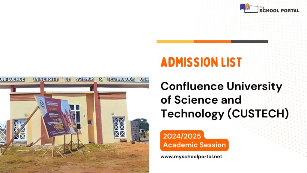 CUSTECH admission list