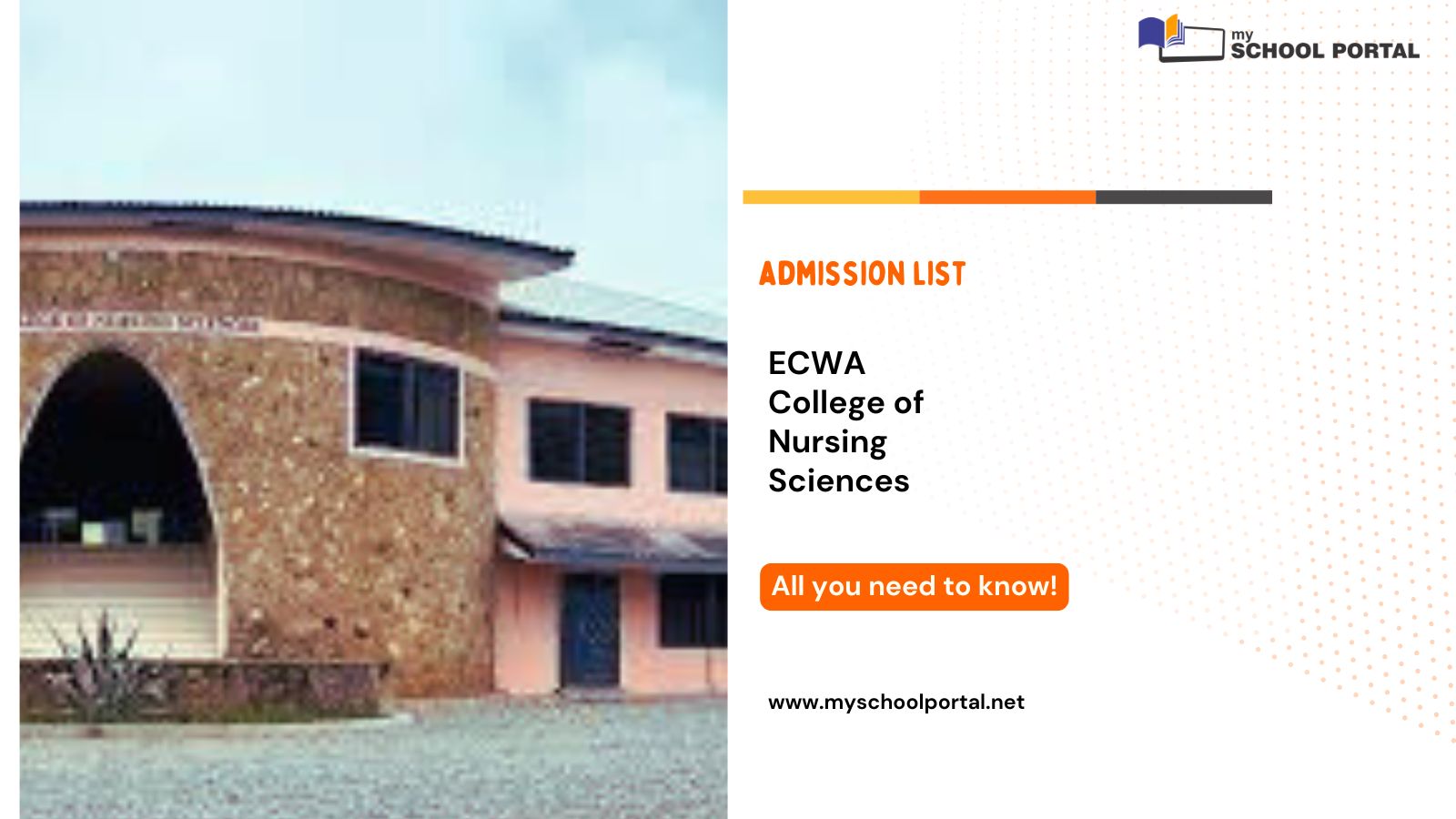 ECWA College of Nursing Sciences Admission list