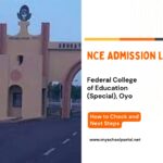 Federal College of Education (Special), Oyo NCE Admission list