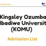 KOMU Admission List