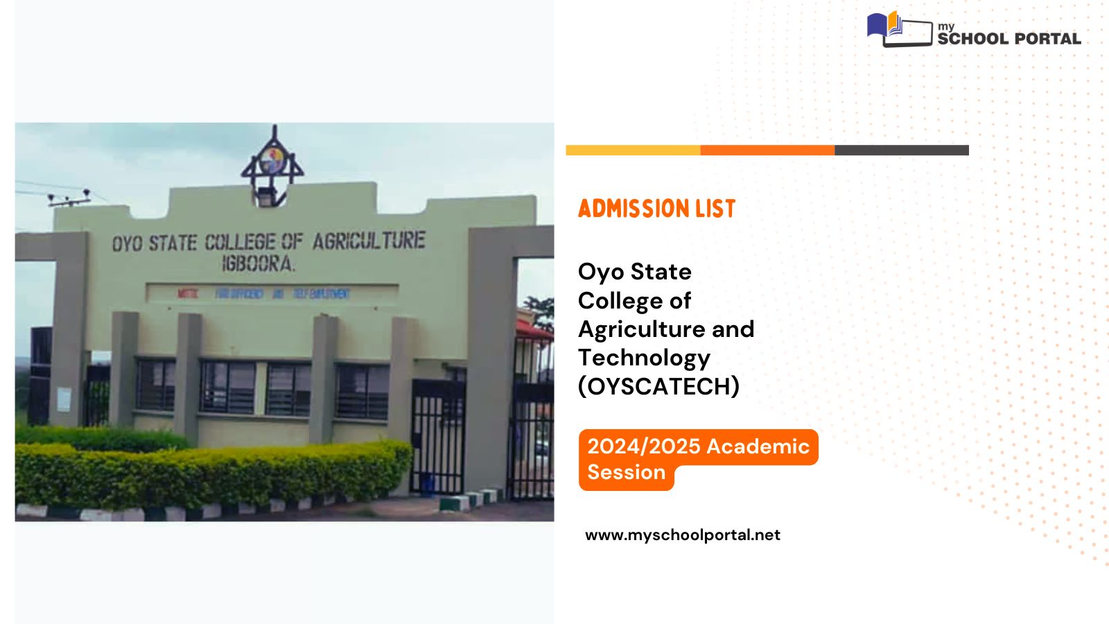 OYSCATECH Admission list