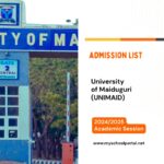 UNIMAID Admission list