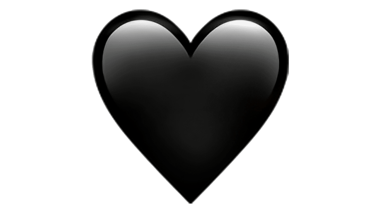 Black Heart Emoji Meaning PNG