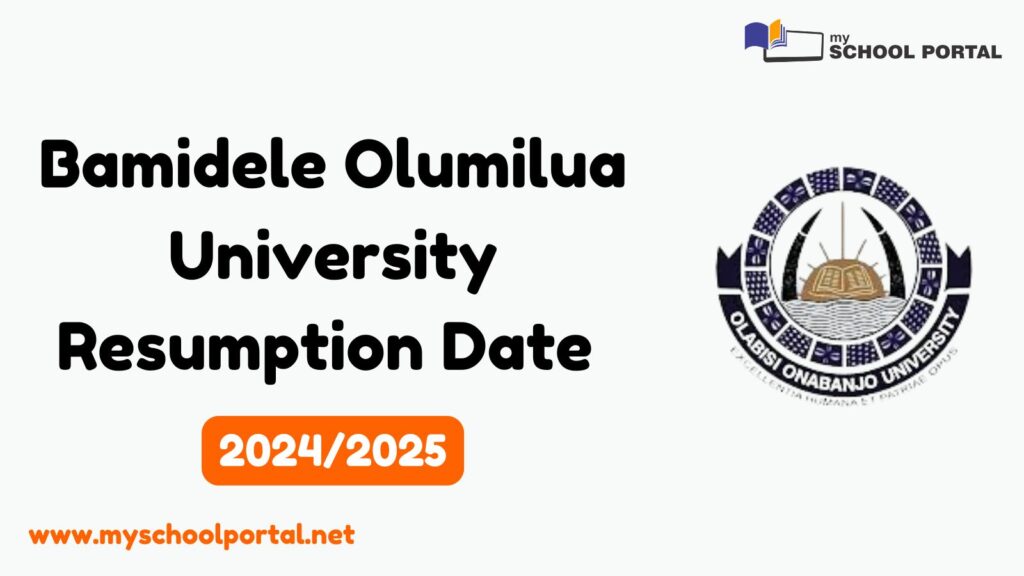 Bamidele Olumilua University Resumption Date