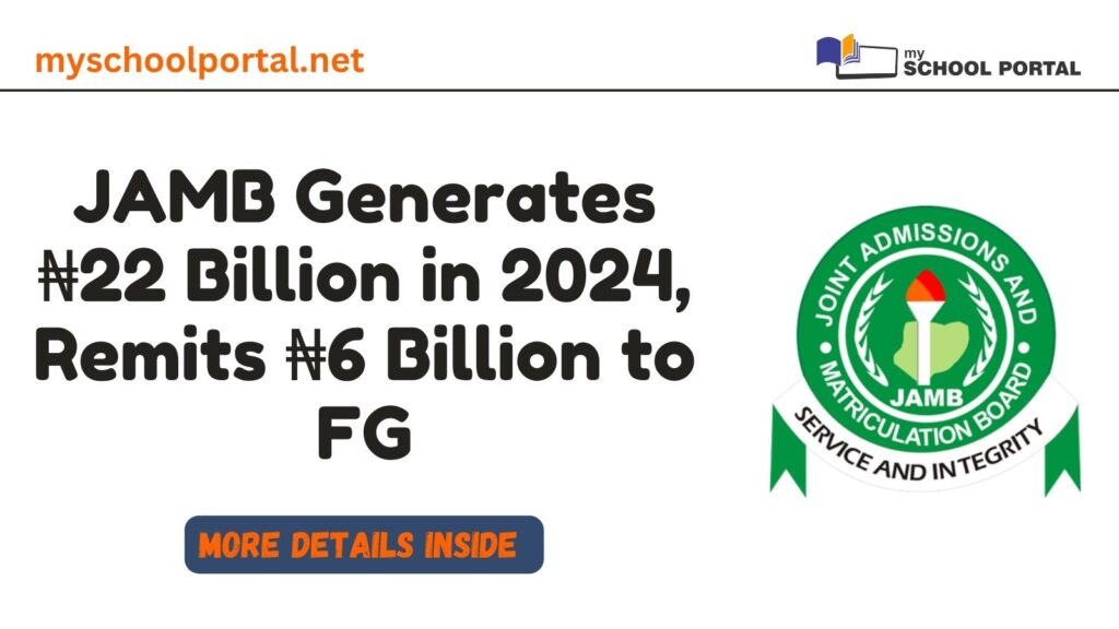 JAMB Generates ₦22 Billion in 2024, Remits ₦6 Billion to FG