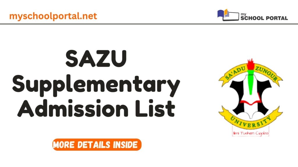 SAZU Supplementary Admission List