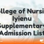 College of Nursing Iyienu Supplementary Admission List