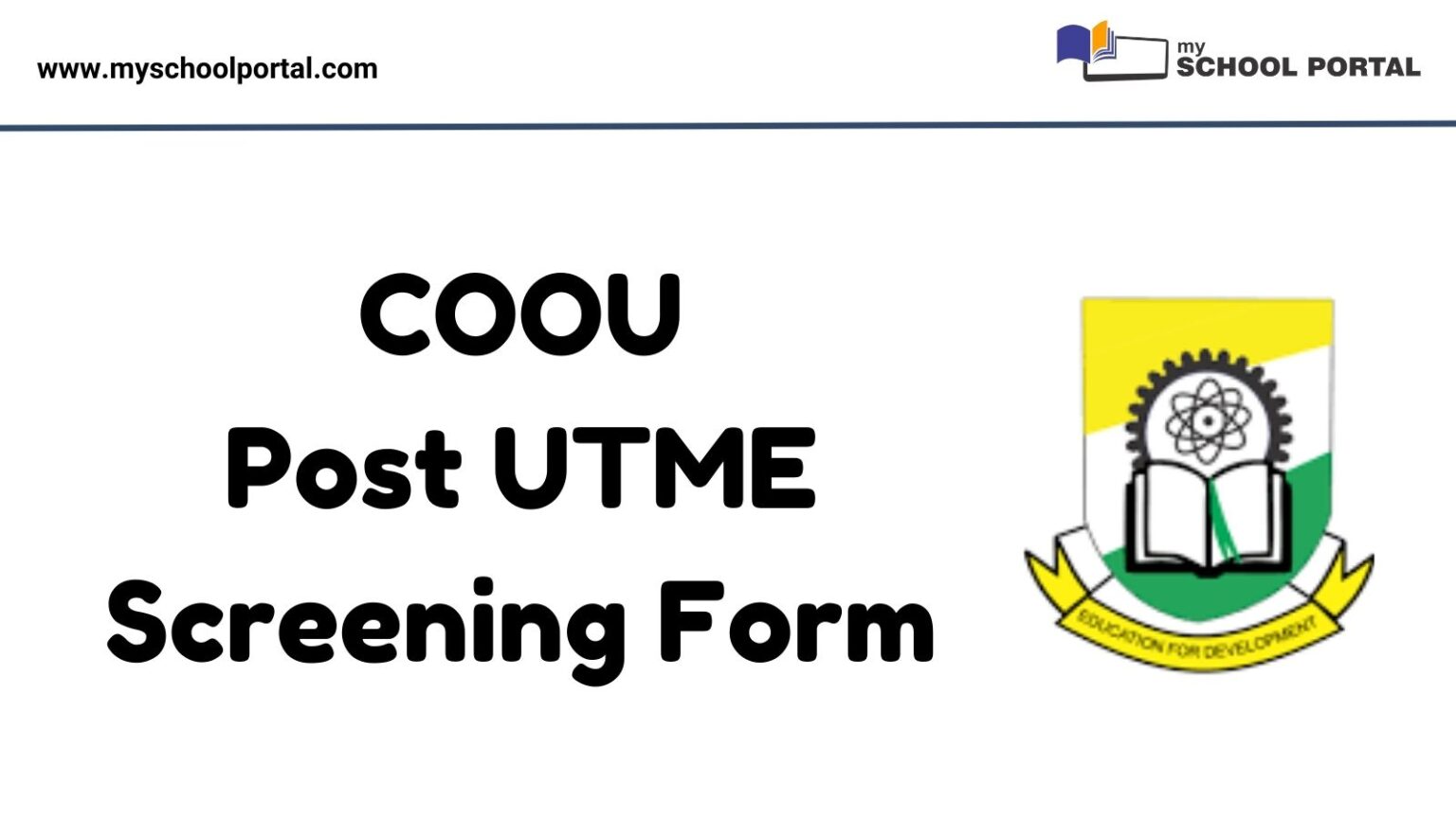 COOU Post UTME Screening Form
