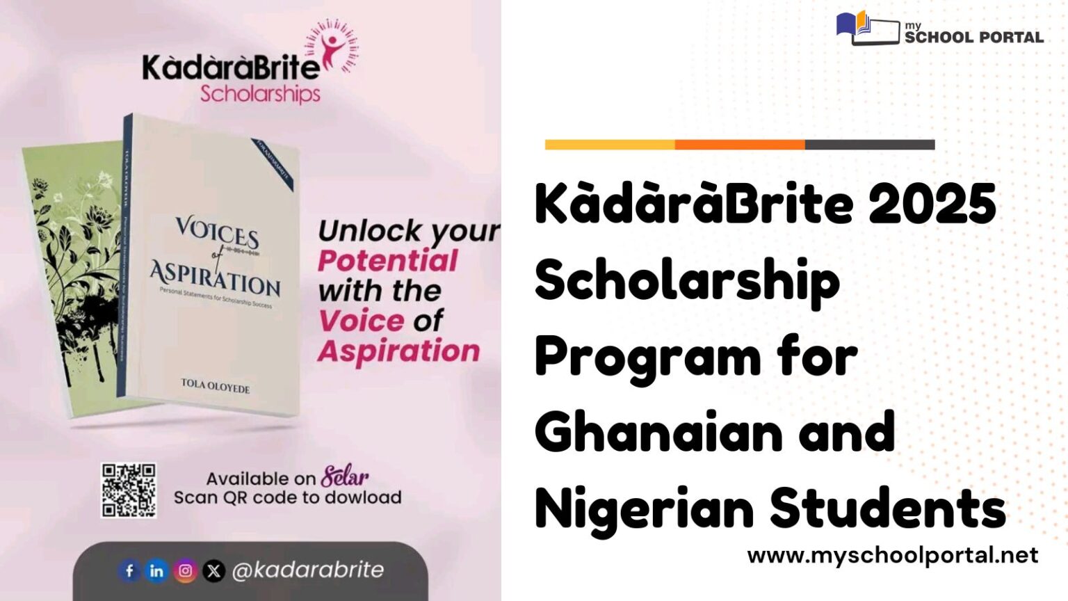 KàdàràBrite 2025 Scholarship Program for Ghanaian and Nigerian Students