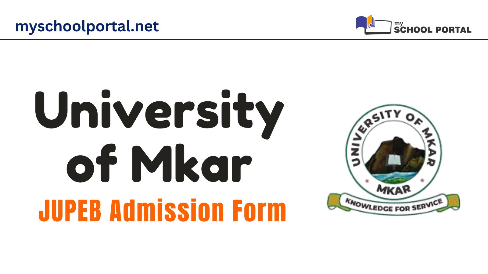 University of Mkar JUPEB Admission Form