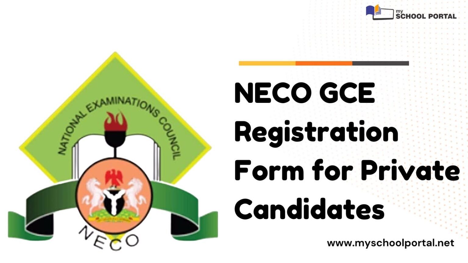 NECO GCE Registration Form for Private Candidates